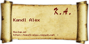 Kandl Alex névjegykártya